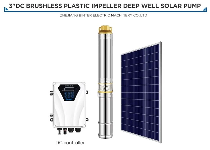 3DSD5.5-74-110-750 750w para bomba de água Deepwell com energia solar DC de irrigação