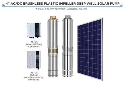 Bomba de água submersível solar de poço profundo com alta classificação do sistema AC 4SD16-35-110-750-A/D 750W
