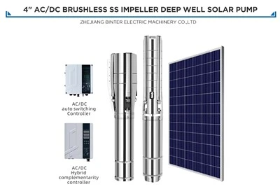 Bomba boa profunda solar do parafuso sem escova de 4SP5.2-101-150-1100-A/D 1.1kw para irrigação