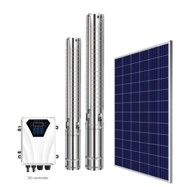 Bomba de poço profundo solar DSP e MPPT de 3 polegadas em aço inoxidável